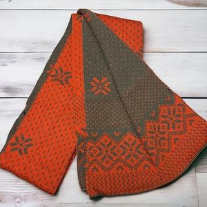 Reversible Knit Scarf Simplicity Unisex Oversized Grey Orange